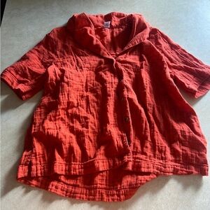 Old Navy Red Button-Front Gauze Shirt